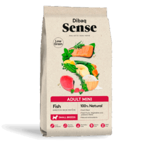 שק סנס מופחת דגנים דגים לגזע קטן – מזון יבש איכותי לכלבים