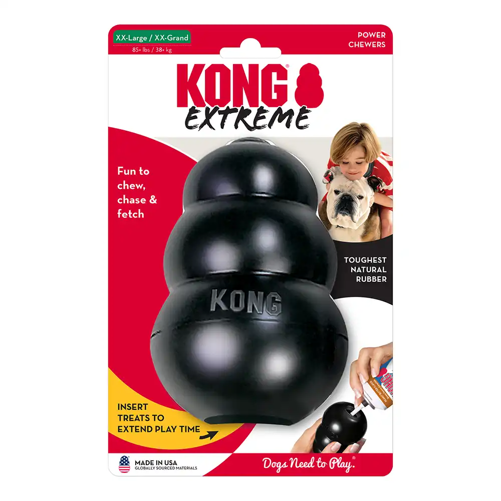 קונג שחור אקסטרים לכלבים חזקים במיוחד
