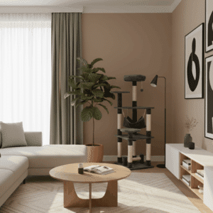 מתקן גירוד לחתולים עם ערסל – גובה 1.35 מטר