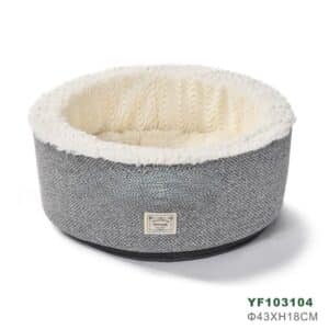 מיטה עגולה רכה לכלב קטן או חתול דגם מיקי עם כרית נשלפת וריפוד פריק