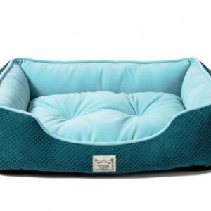 מיטה לכלב מעוצבת דגם נועם בצבע טורקיז – ריפוד רך, דפנות תומכות ובסיס מונע החלקה