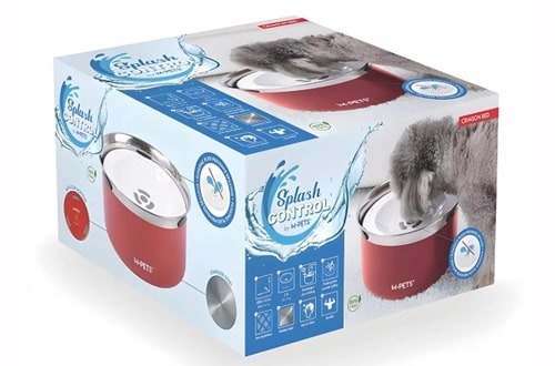 קערת מים נגד התזות לכלבים M-Pets Splash Control 3.7 ליטר נירוסטה